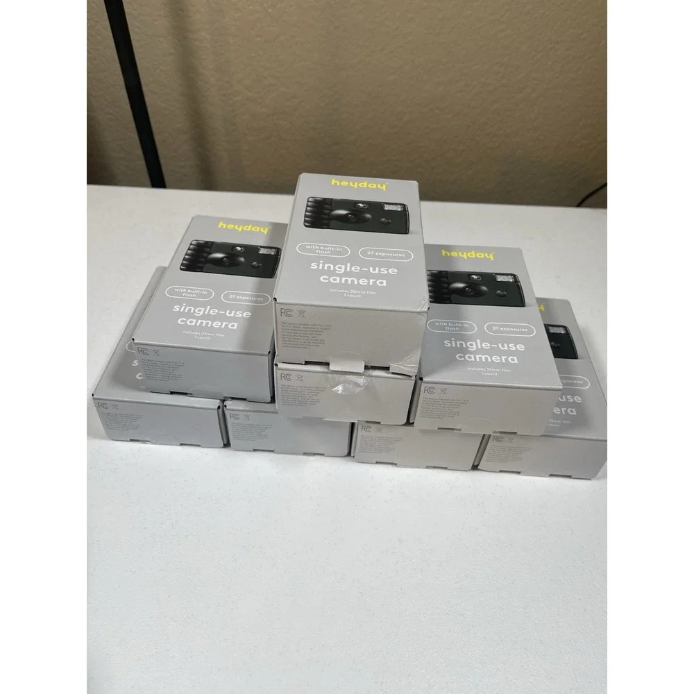 8 Pack! Single-Use Disposable Camera Color Green 110 Format Built-in Flash